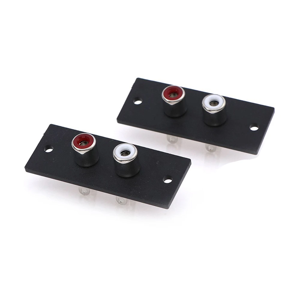 2 Stks/partij 2 Manier Koperen Kern Rca Terminal Wall Panel Plate Input Phono Chassis Socket Audio Av Adapter