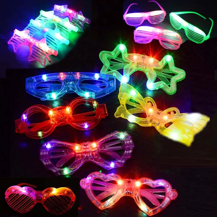 

1pcs Star LED Light Up Toy Blinds Glasses Flashing Glow Men Women Sunglasses Party Gift Birthday Wedding Festival