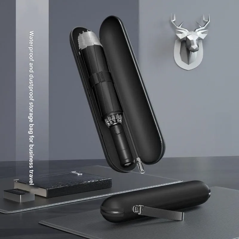 Led Light Fully Automatic Folding Umbrella Super Large Windproof Men's Car Load Reverse Umbrella For Sunny And Rainy Days