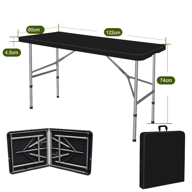 1.2M Length Folding Picnic Table Outdoor Foldable Camping Table Portable Handle Design Super Load Bearing Sturdy Desk