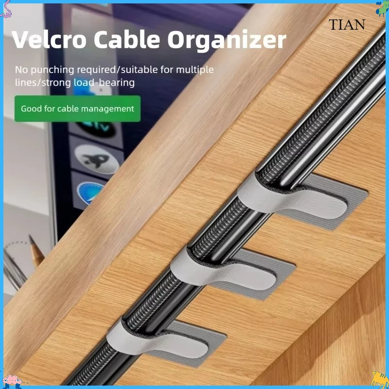 Reusable Ties Fastening Wire Cable Organizer Cord Rope Holder Self Adhesive Adjustable Cord Organizer Straps Storage