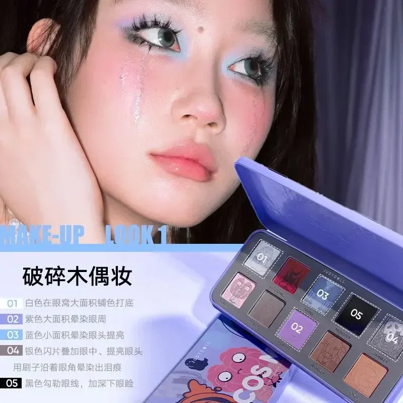 

Judydoll Halloween Limited 10Color Eyeshadow Plate Purple Blue Dark Retro Pearl Matte Easy to Wear Eyes Makeup