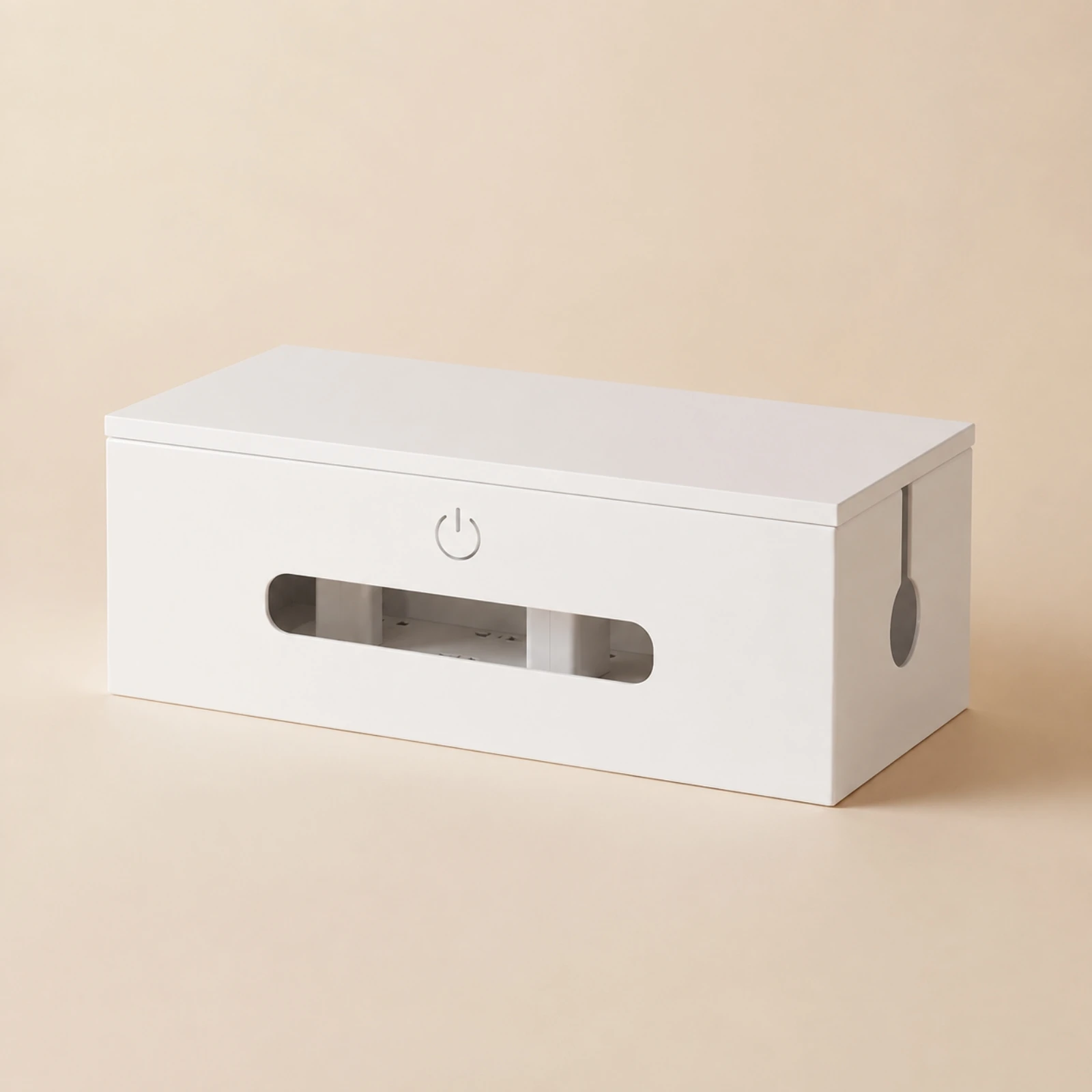 Stackable Cable Organizer Box Tangle-Tangle-Free Power Cord Storage Box with Removable Lid Pet-Friendly Dust Proof for Work Desk