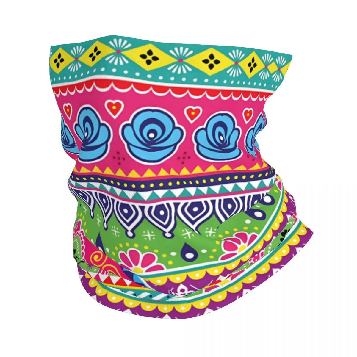 Pashto Pattern Headband Neck Warmer Men Ski Running Tube Scarf Medical Nurse Face Bandana Gaiter