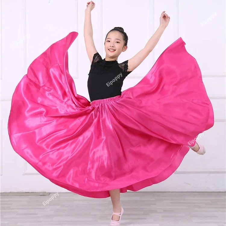 Robe de flamenco résistante pour enfants, 10 couleurs, jupes gitanes, tauromachie, costume pour filles