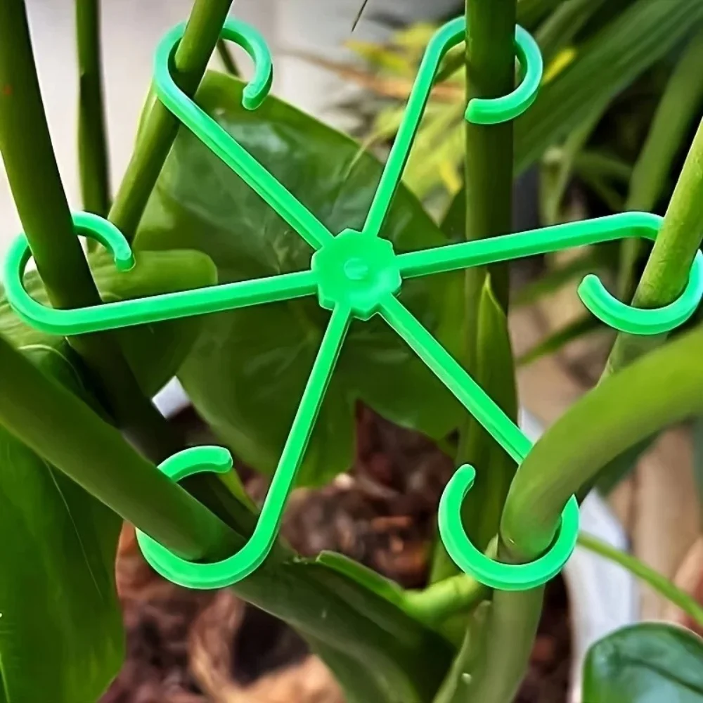 4Pcs Plant Stem Support Clips Green Plant Fixator Flower Hydroponic Folding Fixed Support Plant Stand Garden Accessories