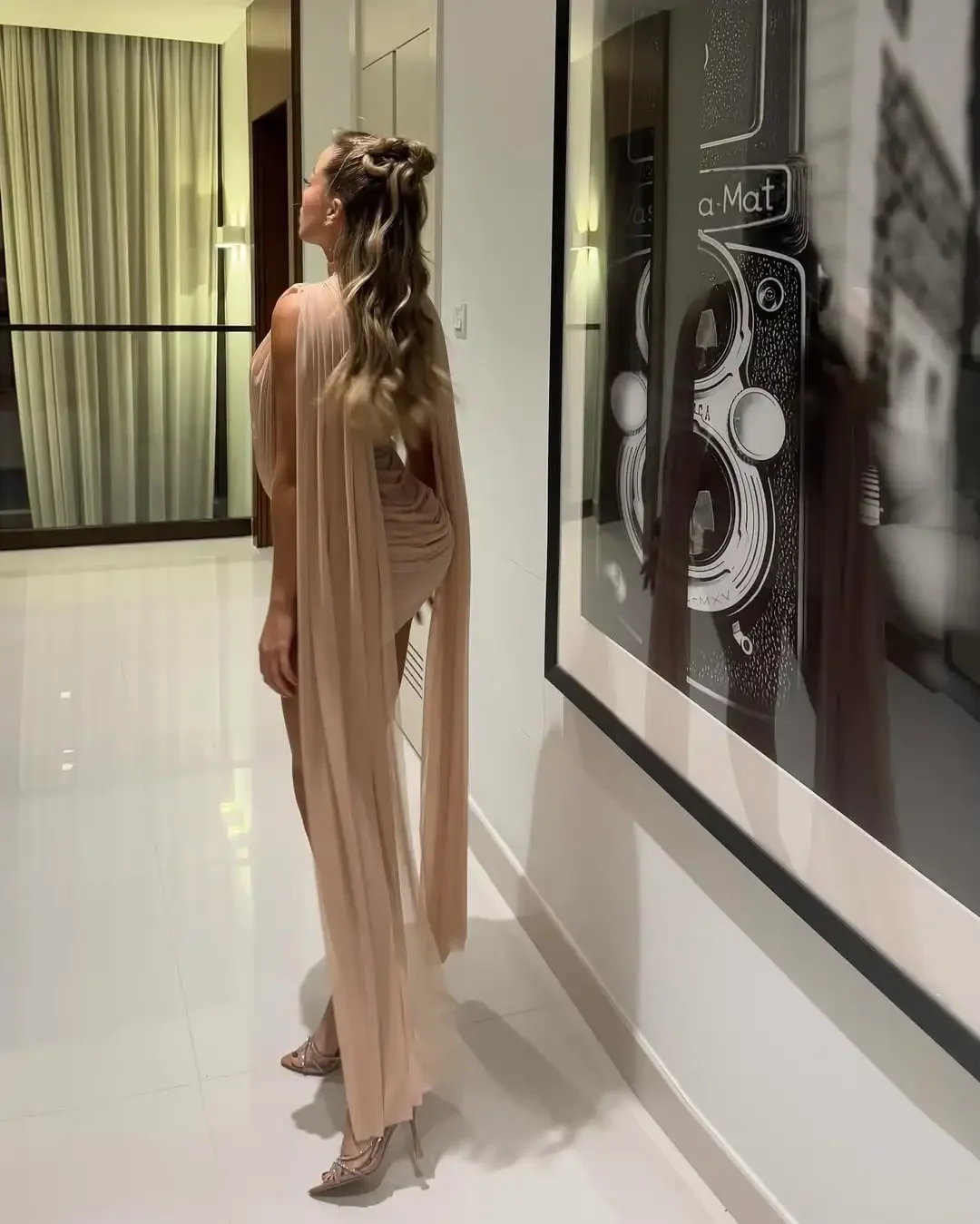 سيدة شبكة المرقعة فستان قصير امرأة سوينغ طوق أكمام طويلة الشريط مطوي فساتين جديدة عطلة مساء حفلة فساتين جديد #6