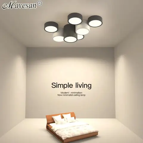 북유럽 기하학적 LED 천장 램프, 블랙 화이트 라운드 디자인, 거실 침실 천장 샹들리에, 홈 장식 조명 기구