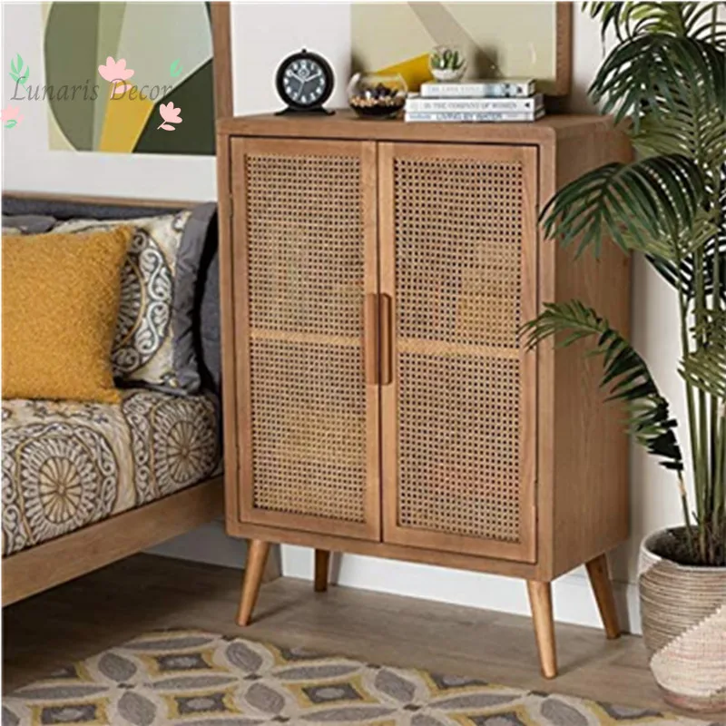 Living room locker Multifunctional minimalist Japanese cupboard Nordic small apartment simple rattan locker