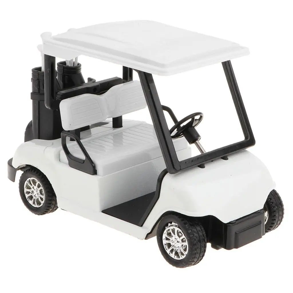 1:20 Mini Alloy Pull Back Golf Cart w/Clubs Vehicles Car Toy White