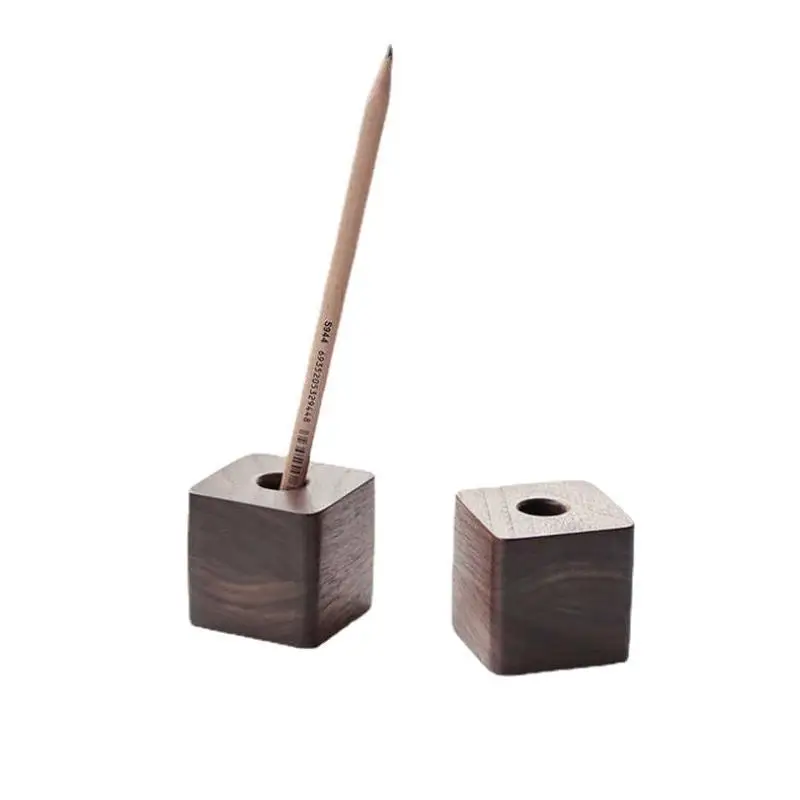 Lightweight Wooden Pen Holder Space-saving Desktop Storage Box Portable for Office Travel Home Study Student Stationery Holder