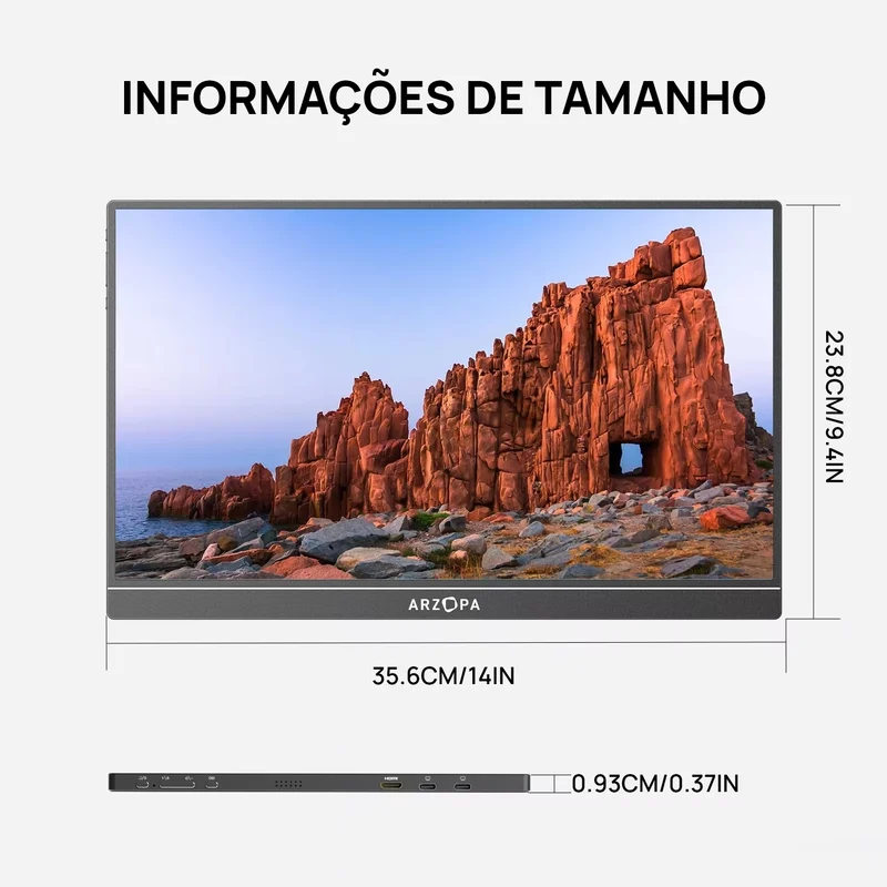 Monitor Portátil Arzopa 16 Polegadas 2K QHD 2560x1600 IPS USB-C — foto 6