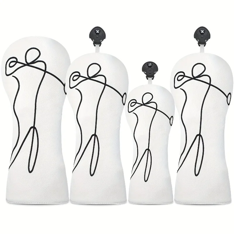 Interesting line design style golf club cover, fashionable golf club head cover, durable head cover, protecting the ball head ﻿