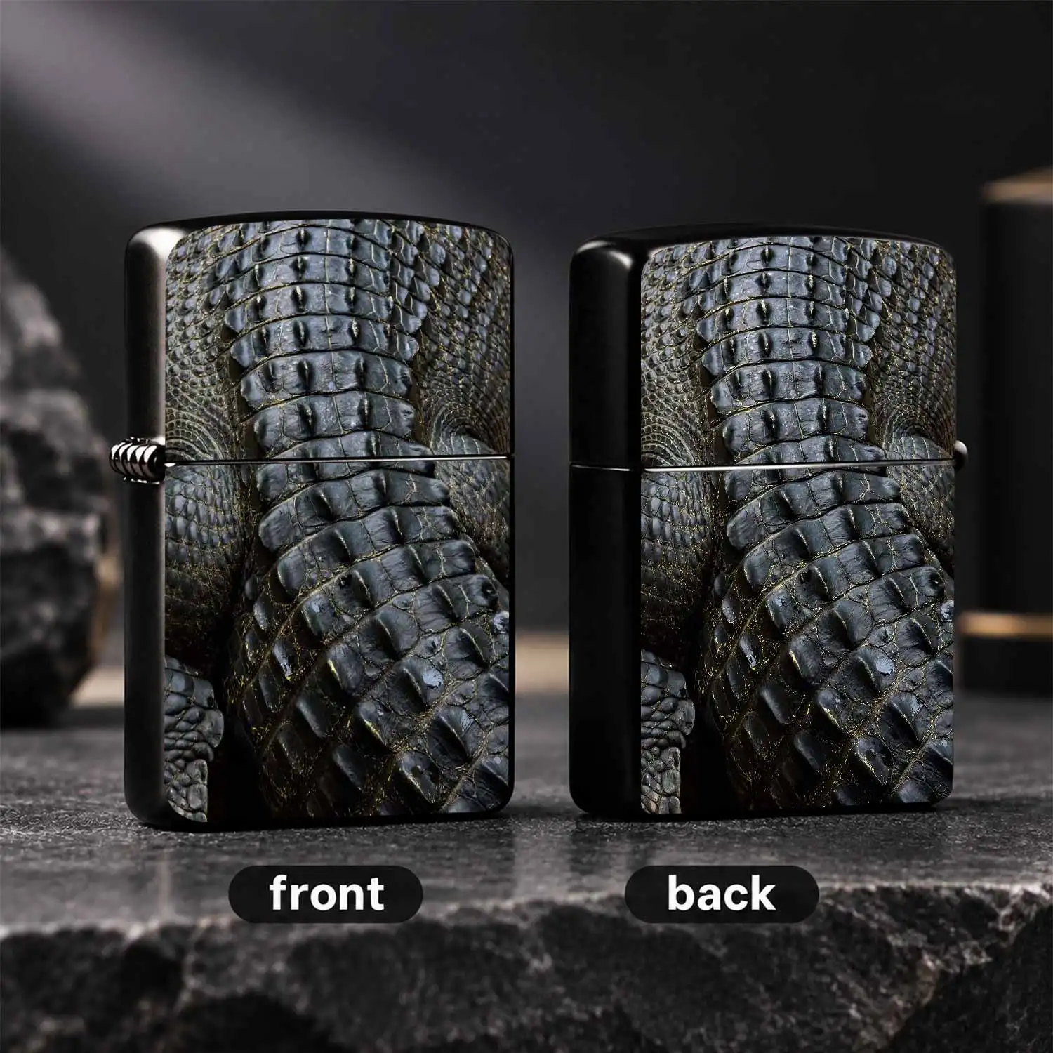 Stylish Alligator Textured Lighter, Bionic Exquisite Texture Design, Full Scenario Adaptable For Daily Use, Outdoor Camping, Travel, Gathering, Perfect Practical Gift Choice For Friends, Exquisite Durable Craftsmanship, Unique Personalized