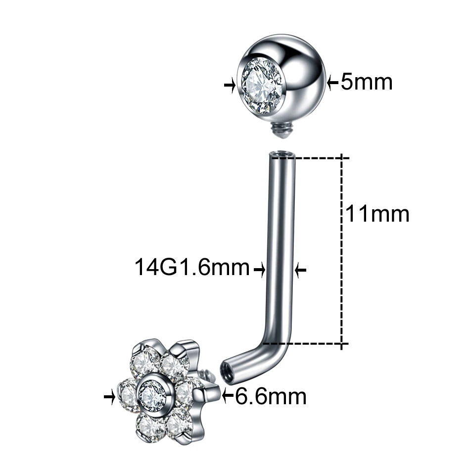 1PC Titanium Christina Piercing Flower Vertical Hood Intimate Piercing Gold Color Sexy Belly Rings Surface Jewelry for Men Women