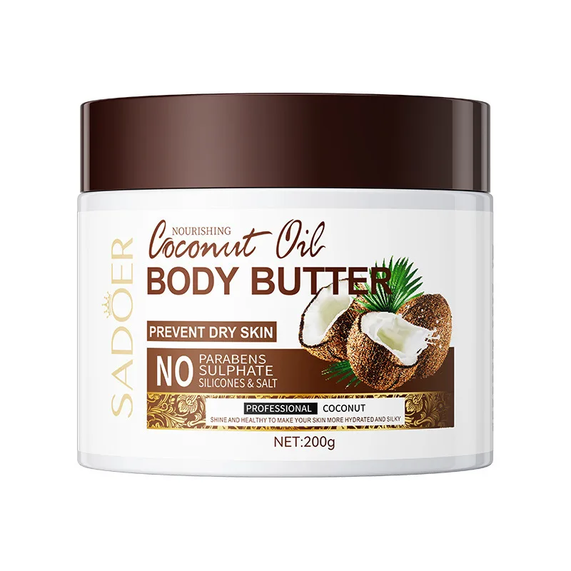 Body Butter Soothes Dry Skin Moisturizer Smooth Rough Deep Hydrating Whitening Cream Coconut Skin Care Body Lotion 200g