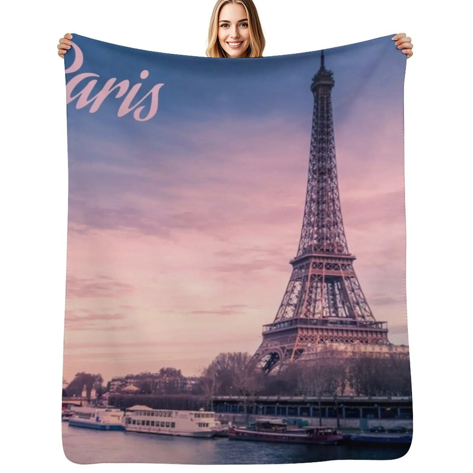 

Paris France eiffel tower Throw Blanket for winter Furrys manga Thin Blankets