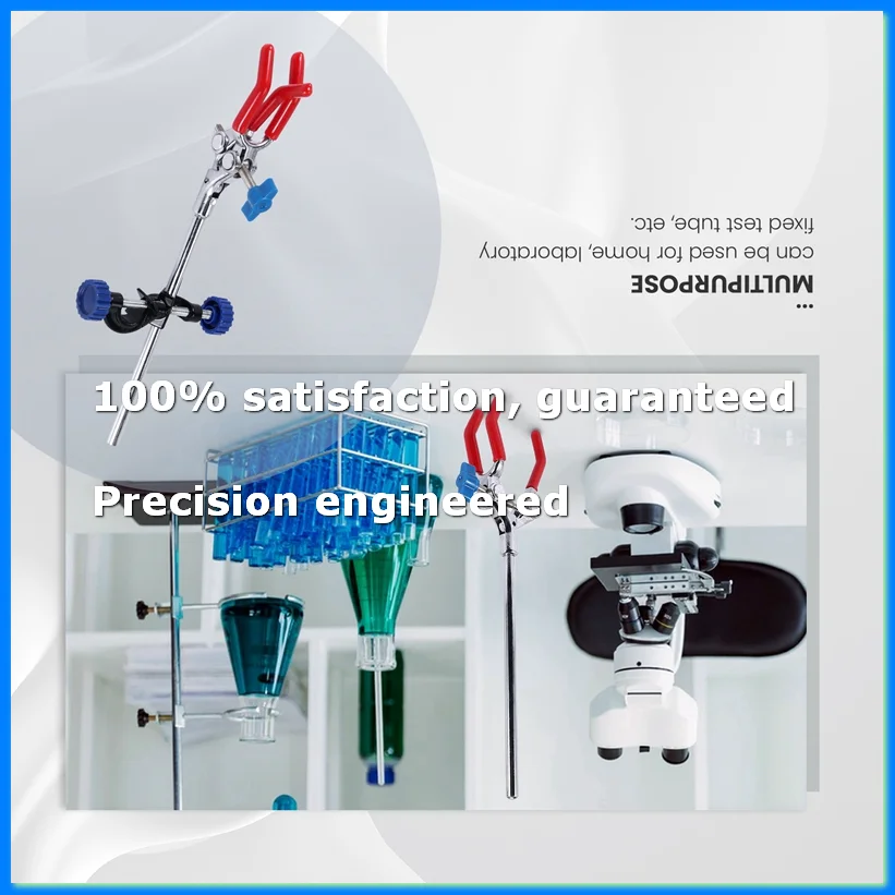 Lab Clamp 3 Finger Adjust Jaw with Scientific Extension Adjustable Black Laboratory Stand Clip-A73M