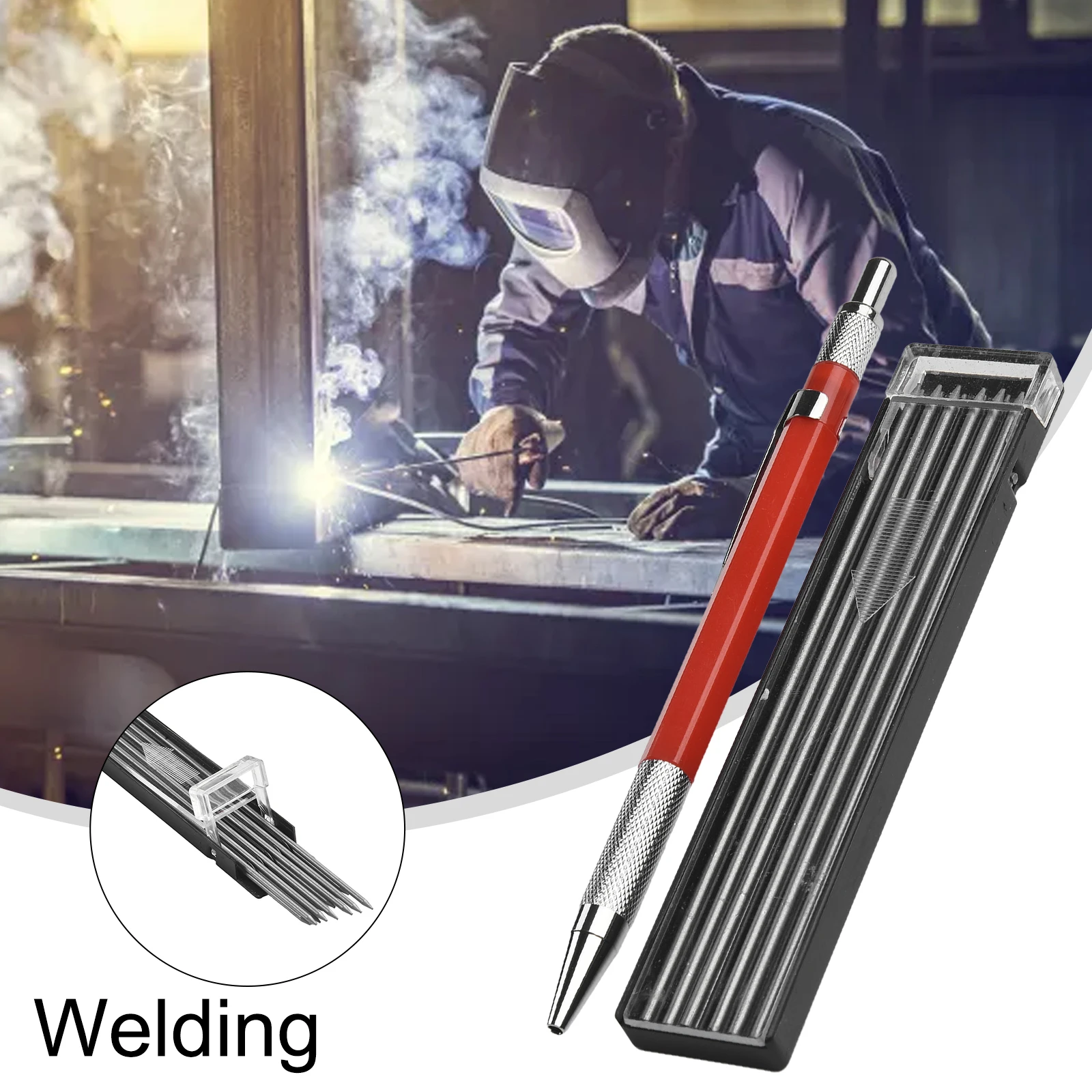 Metal Marker Pen Welders Pencil With 12pcs Refills For Steel Welding Architect Engraving Welding Equipment Hand Tool