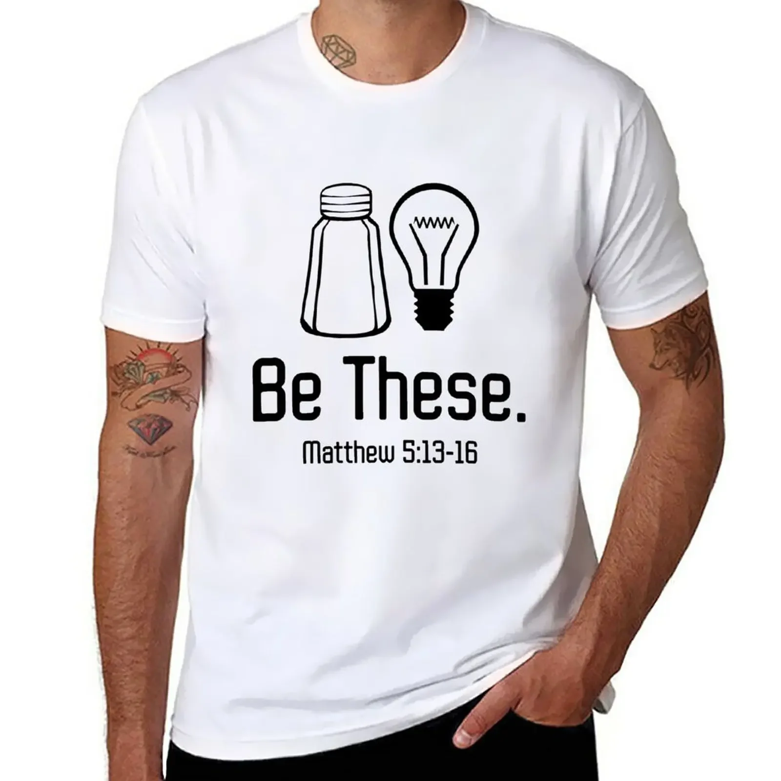 New Be These Salt and Light Christian Matthew T-Shirt T-shirt for a boy black t shirt Men's t-shirts