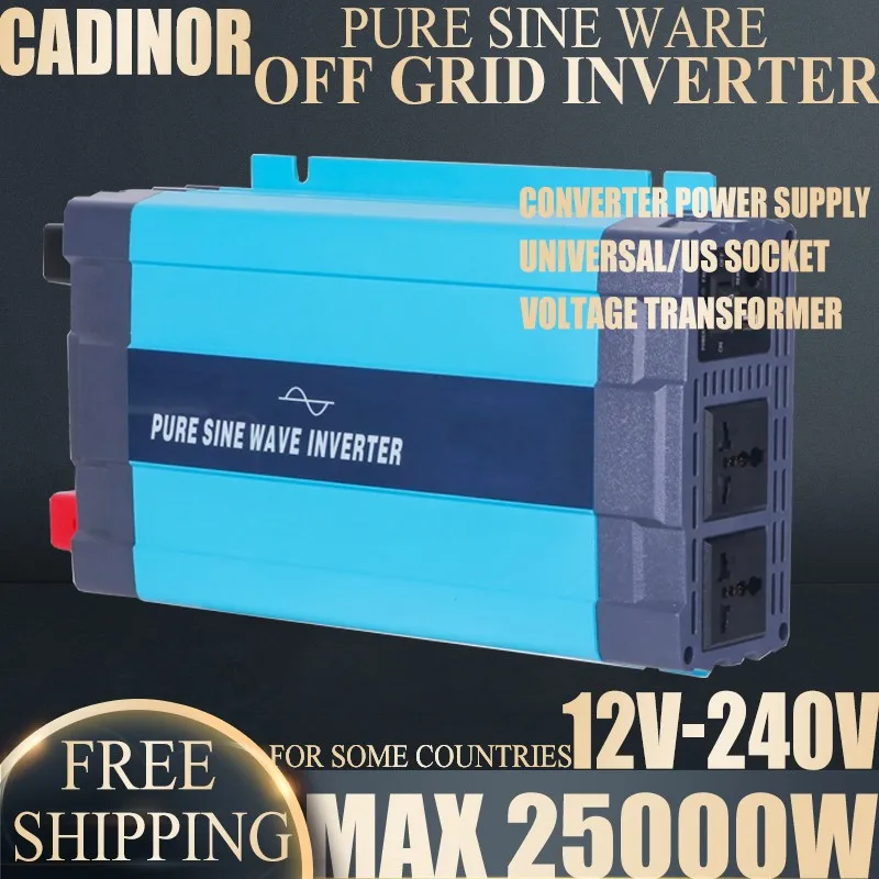 CADINOR 10000W 15000W 20000W Single Phase Pure Sine Wave Off Grid Wind Turbine Solar Inverter 12V~110V DC 100~240 VAC Output