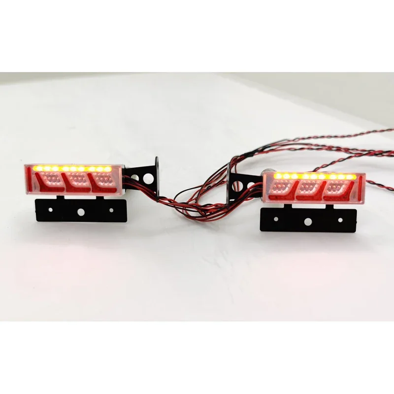 LED 1 Pair Simulation Metal Taillight for 1/14 Tamiya RC Truck Scania BENZ VOLVO MAN Diy Parts