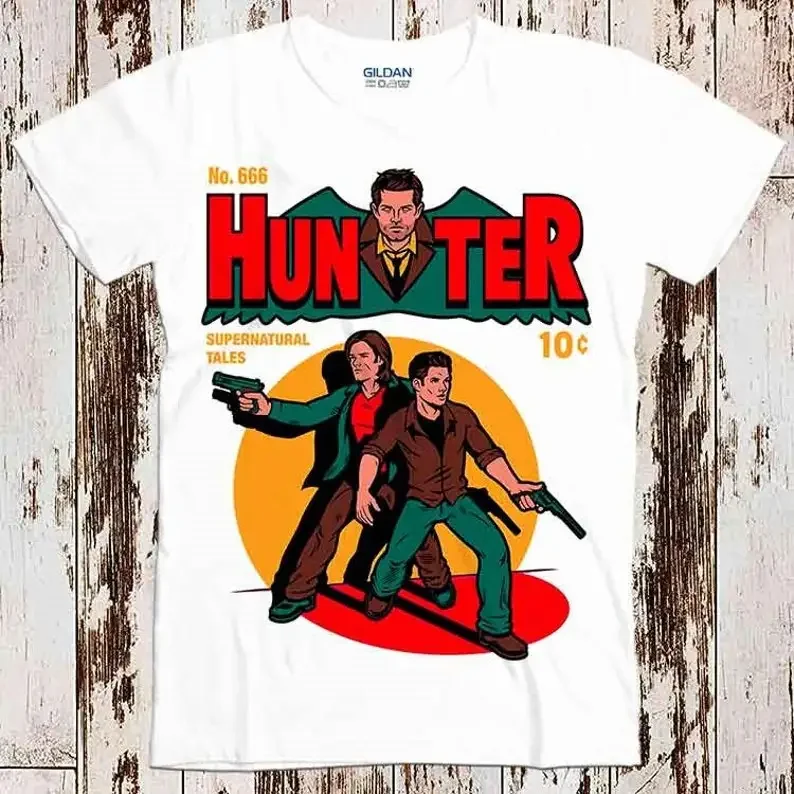 Hunter Comic Cool T Shirt Cartoon Supernatural 10c Vintage Parody Retro Top Gift Tee 8366