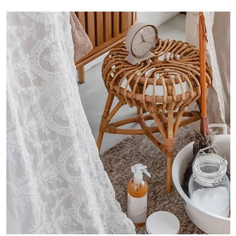 Living room B & B coffee table side table, dressing stool, art rattan stool French retro Nordic home restaurant