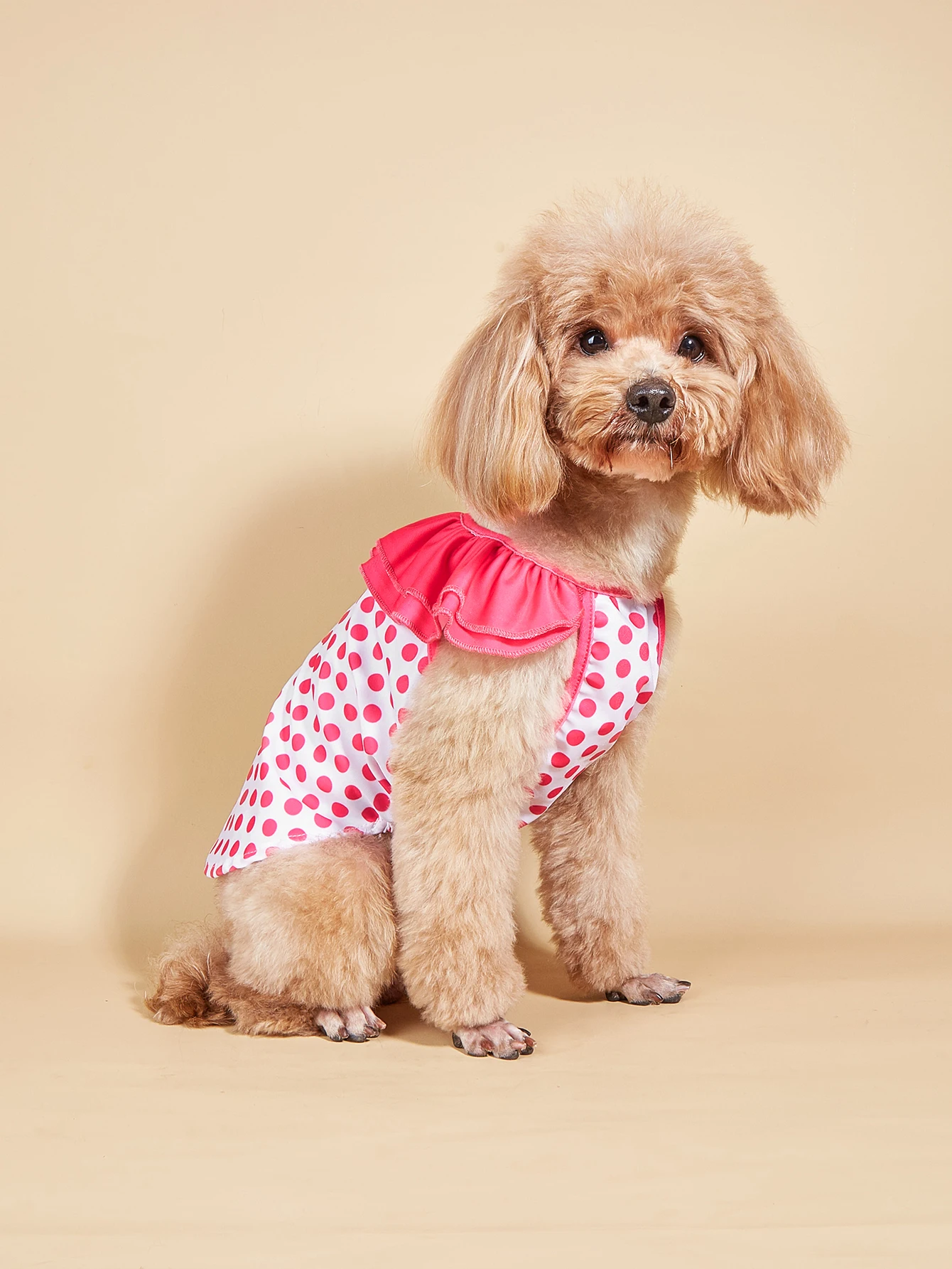 Dress Shirt CutePolka Dots Sundress Printed Princess Summer Puppy Apparel Clothes with Ruffles for Small Dogs Cats Puppy