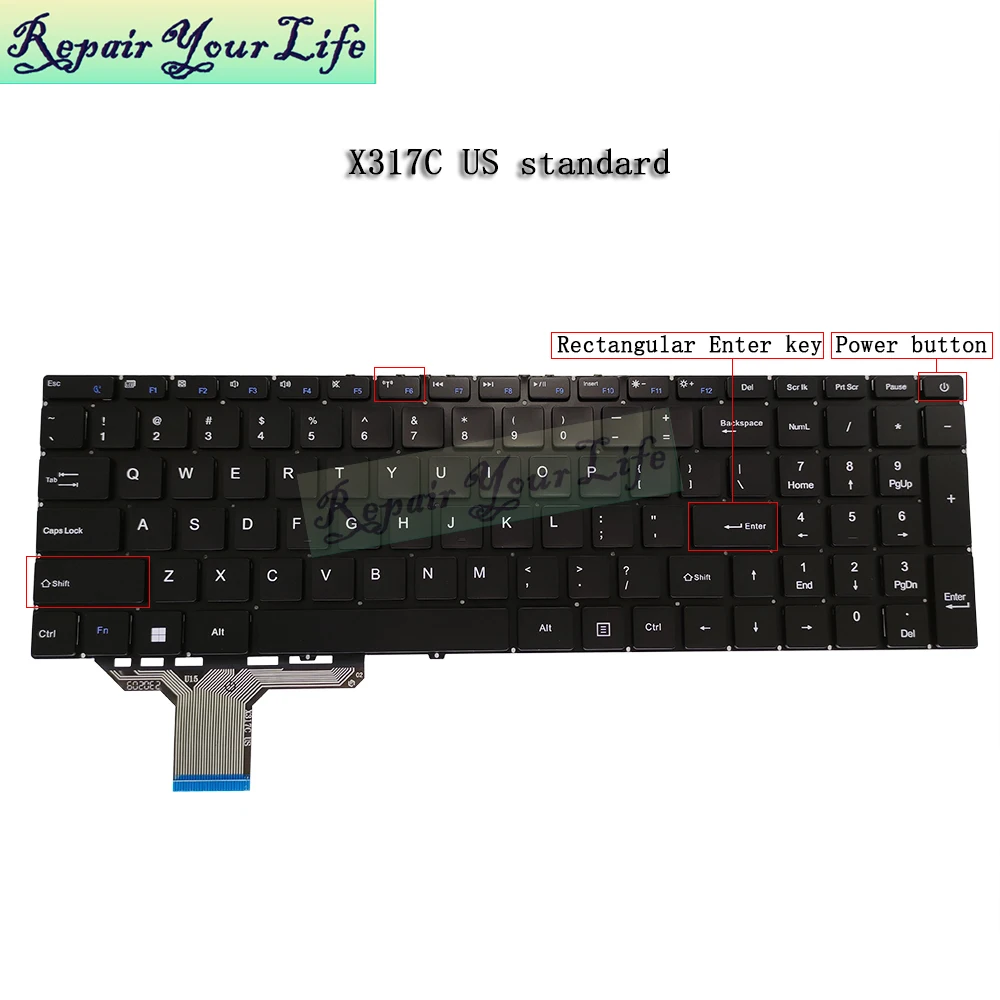 

X317C US Russian Keyboard for EXO Notebook 15.6 inch Laptop Keyboard USA RU RUS English X317C New