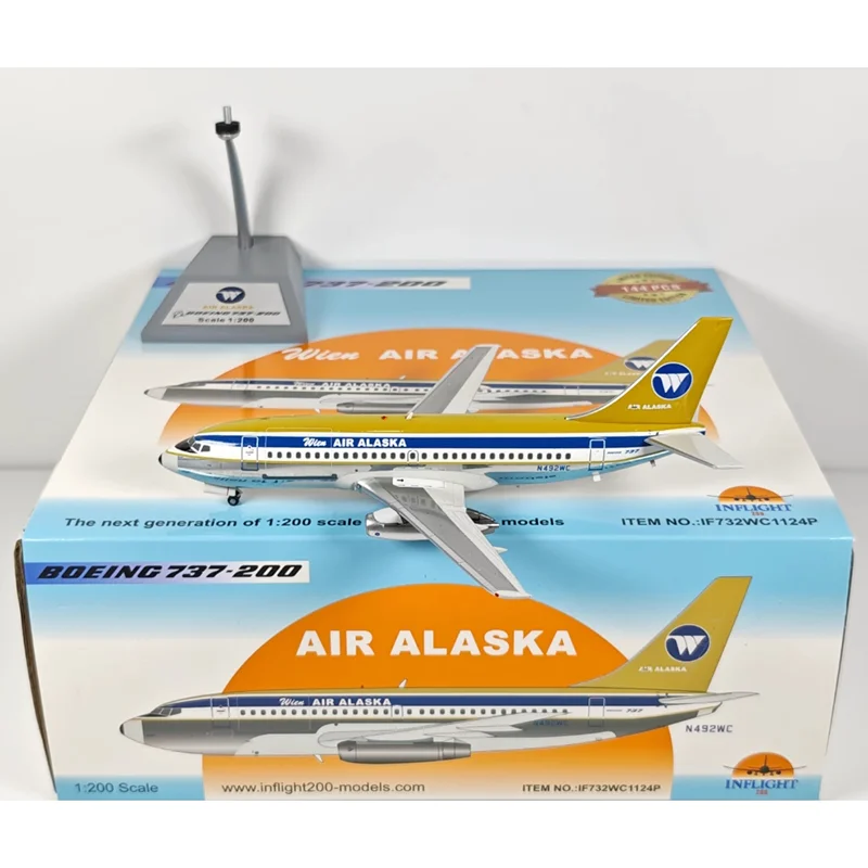 

Inflight Diecast масштаб 1/200 Alaska Airlines B737-200 N492WC модель самолета из сплава, игрушка, коллекционный декоративный орнамент