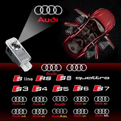 Car Door Original Welcome Lights Auto Badge LED Projector Lamps HD Courtesy Light for AUDI SLINE RS QUATTRO S3 S4 S5 S6 S7 S8 A7