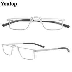 Women silver frame glasses rectangular glasses Men square eyeglasses frame fashion Metal eyeglass frame lightweight prescription