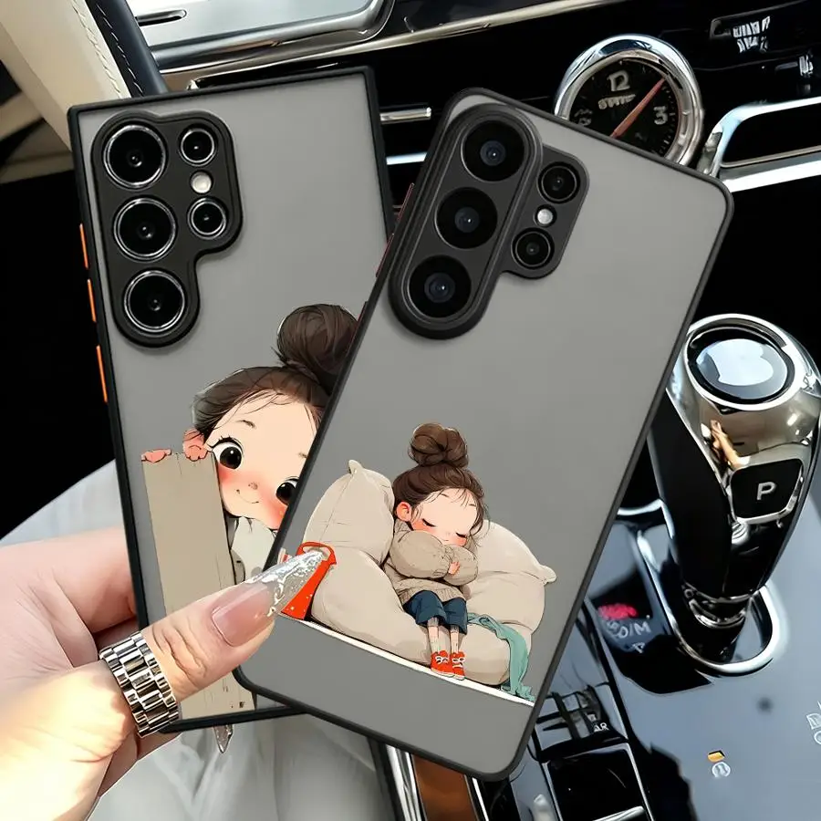Cartoon Girl Case for Samsung Galaxy S26 S21 S20 FE S24 Plus Note 20 Ultra 10+ S23 FE S25 Ultra S22 Funda Back Phone Cover
