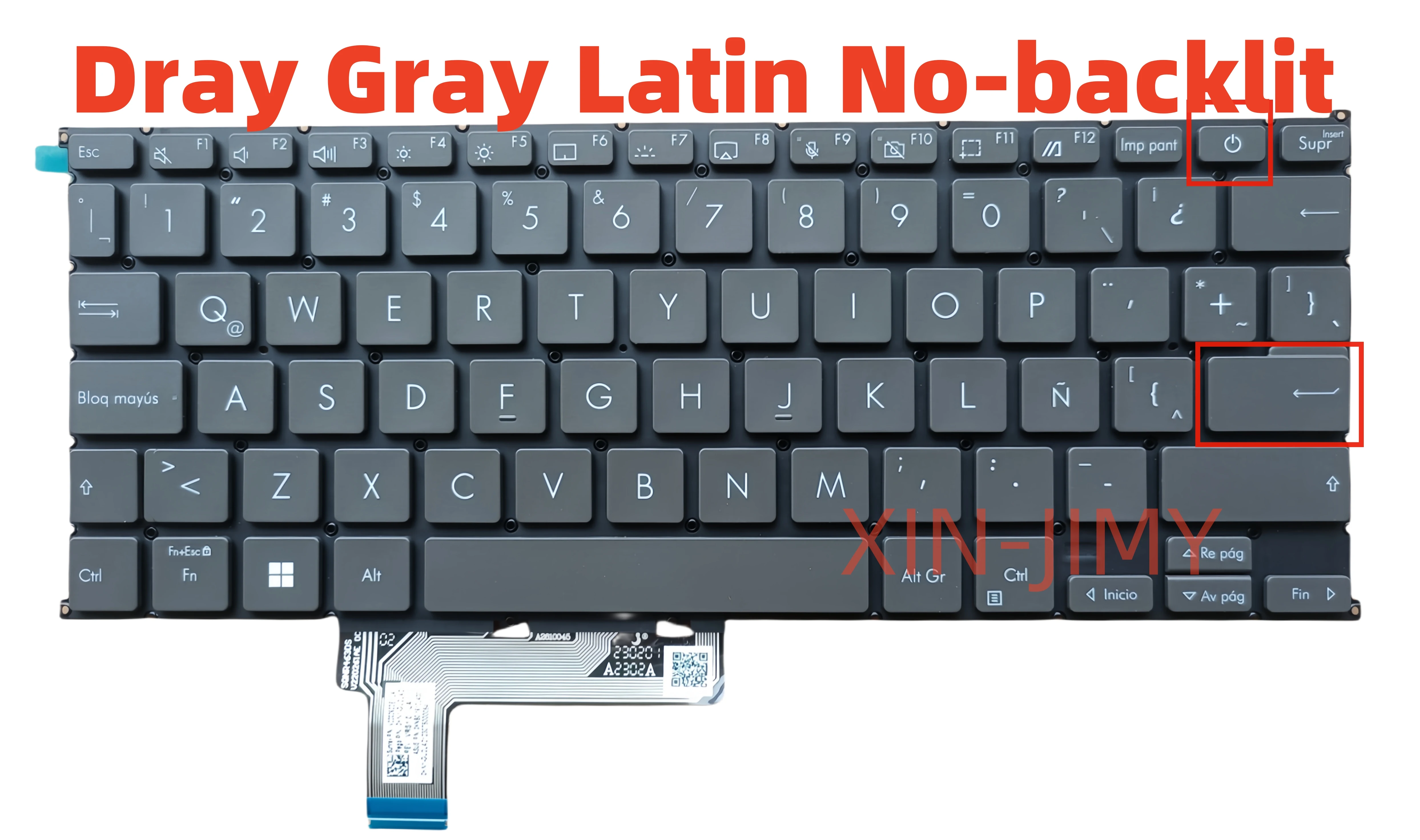 

Латинская темно-серая клавиатура для ноутбука Asus Zenbook S 13, OLED UX5304 UM5302 V220262DE1-LA без подсветки