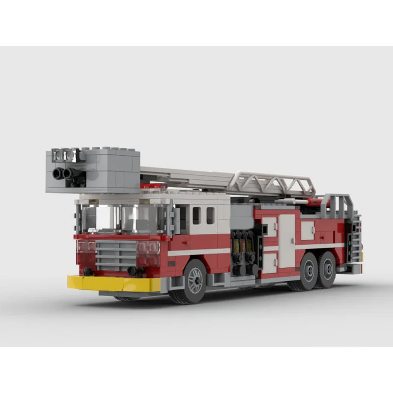 Blocos De Construção De Caminhão De Bombeiros Para Crianças, MOC-171562, Fire Ladder, Modelo De Construção, Presentes De Aniversário, Brinquedos De Natal, 517Pcs