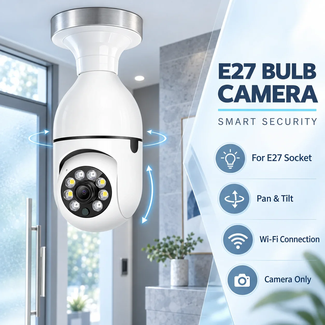 E27 Bulb Surveillance Camera Night Vision Wireless Home Cameras CCTV Video Security Protection Baby Mini Cam