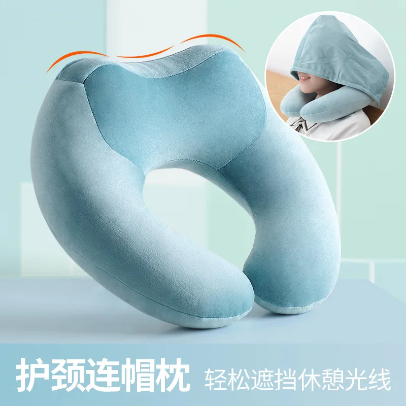 

Многофункциональная съемная грелка для шеи с капюшоном, подушка для путешествий, подушка в индивидуальной форме, логотип, корпоративные подарки на заказ