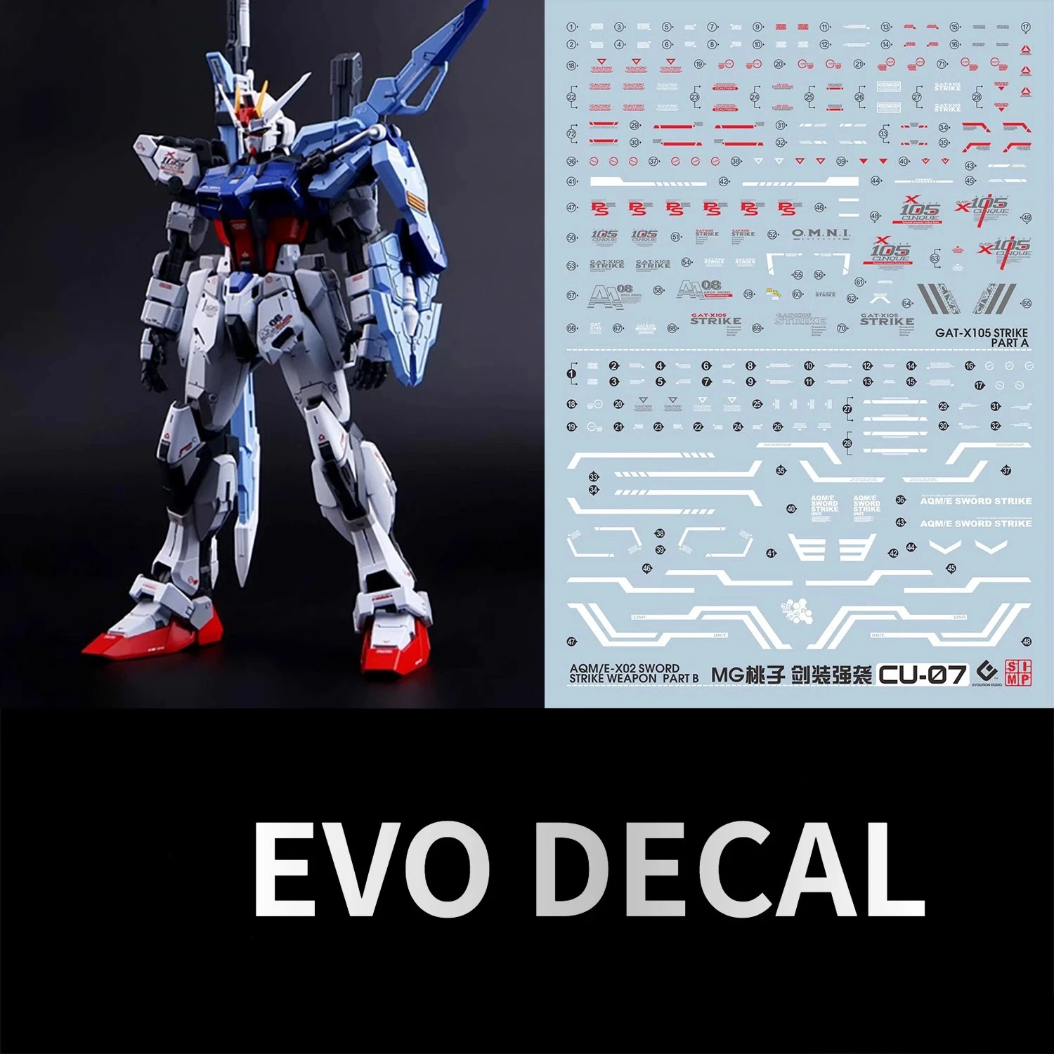 Model Kit Water Decal - EVO CU-07 Fluorescent Water Decals For