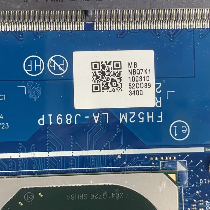 Voor Acer AN515-52 FH52M LA-J891P Met SRH84 I5-10300H CPU NBQ7K1100 Laptop Moederbord N18E-G0-A1 GTX1660Ti 100% Volledige Getest Goed
