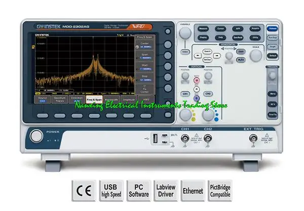 

MDO-2102A/MDO-2202A/MDO-2302A Mixed-domain Oscilloscopes 100/200/300MHz 2 channels, 2GSa/s, 20M with Spectrum Analyzer