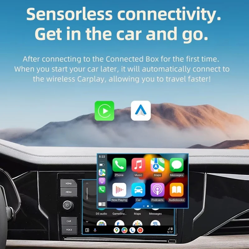 WISH Auto Direct Plug-In Wired To Wireless Carplay Android Auto Box Car Two-In-One MINI Carplay Box Plug And Play