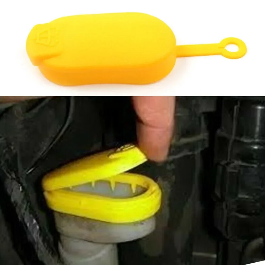 1pc Windshield Washer Cover Fluid Reservoir Cap Tank For Clio Megane Laguna Yellow Plastic Car Modification Maintenance