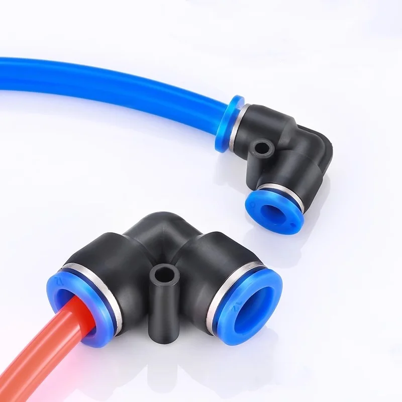 1/5PCS PV Elbow Pneumatic Quick Fitting, 4/6/8/10/12mm Air/Water Hose Push Connector for Industrial, Heavy Duty Leak-Proof Seal​