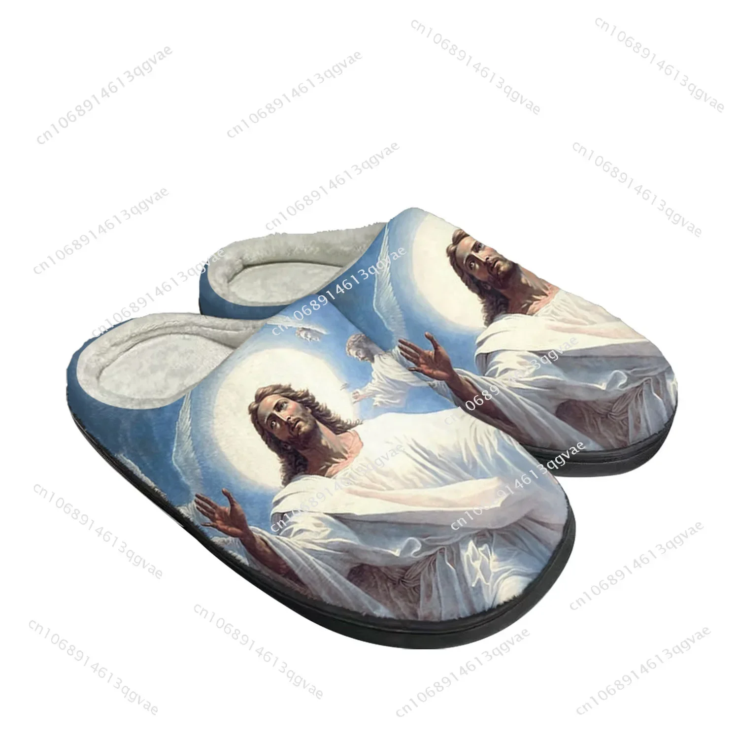 Angel Art Print Home Cotton Custom Slippers Mens Womens Sandals Plush Christian Vintage Angels Keep Warm Shoes Thermal Slipper