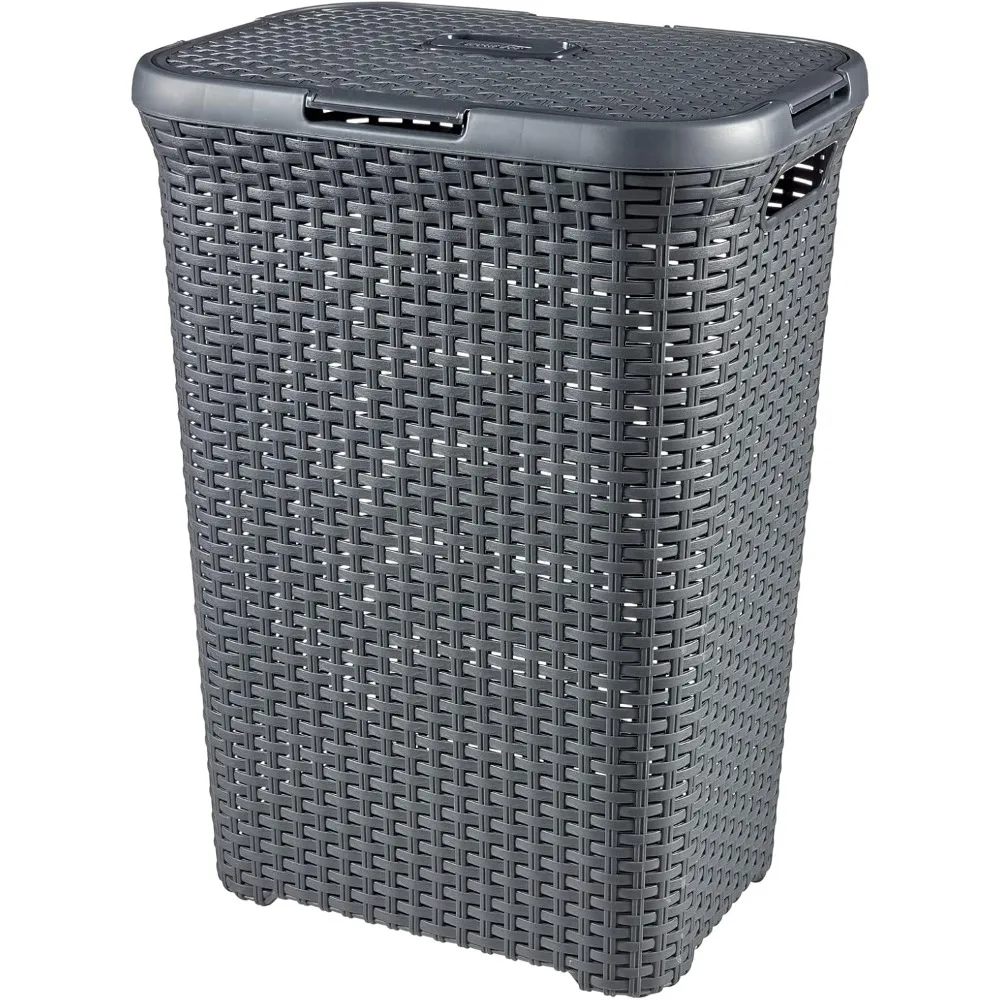

189211 Laundry Basket Wicker Look Polypropylene 60 L