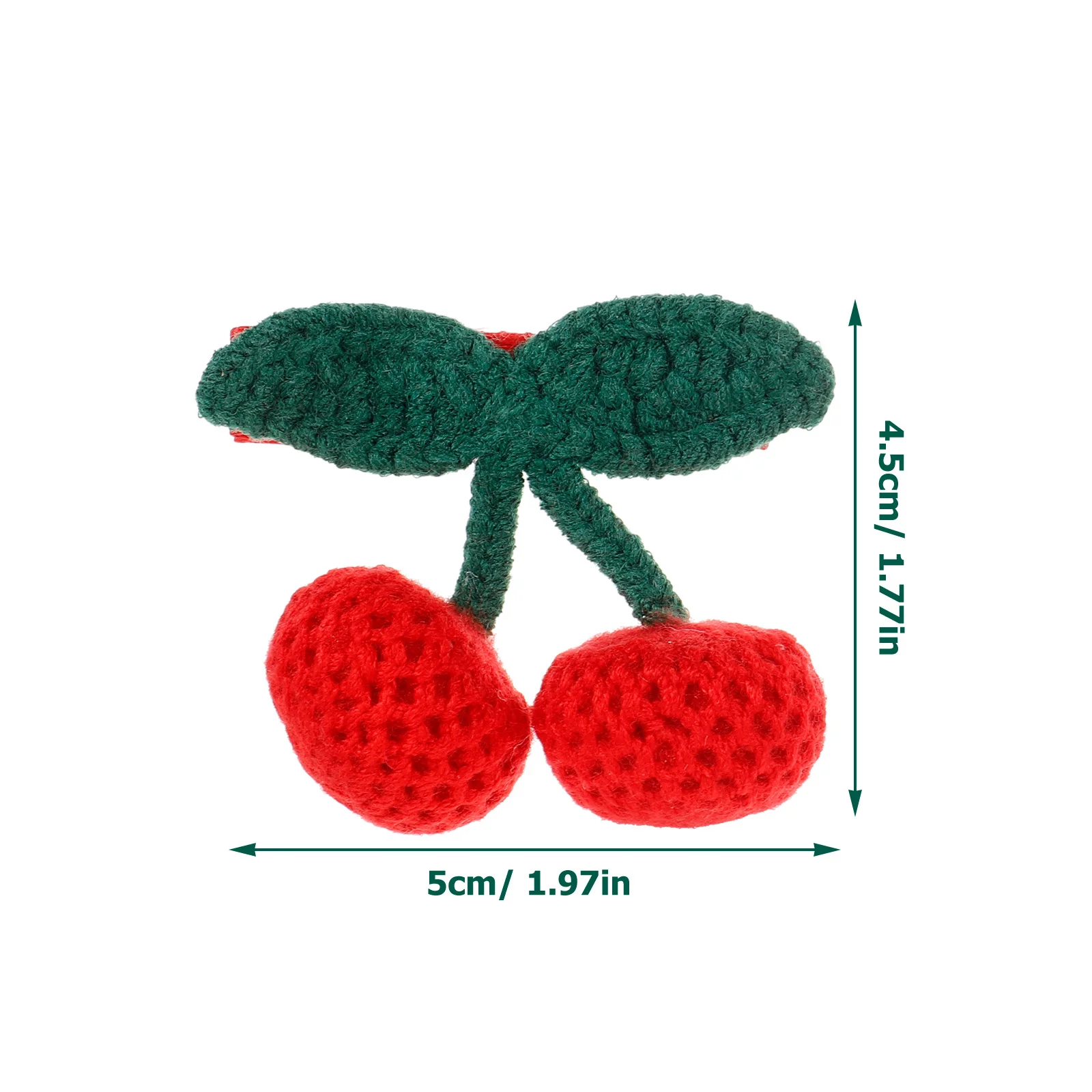 2 قطعة مقاطع شعر الكرز الكروشيه تصميم رائع صغير لفتاة صغيرة تسريحات الشعر مقاطع الشعر الكروشيه الكرز #2