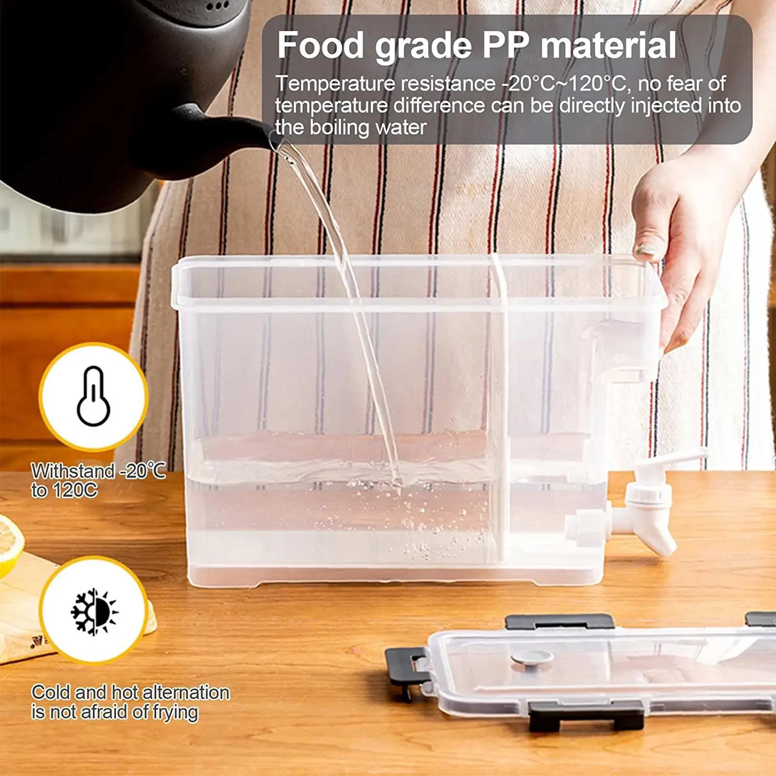 3.5L كبير إبريق الماء البارد سعة غلاية باردة مع صنبور موزع المشروبات الثلاجة وعصير الماء حاوية عصير الليمون ل Pa #4