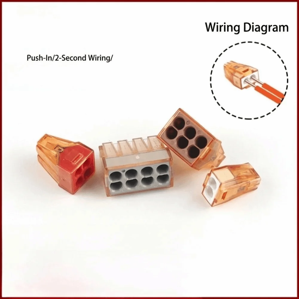 10PCS 2/3/4/5/6/8 Pin Wire Connector Push In Quick Connect Quick Terminal Fast Wiring Durable Electrical Connector