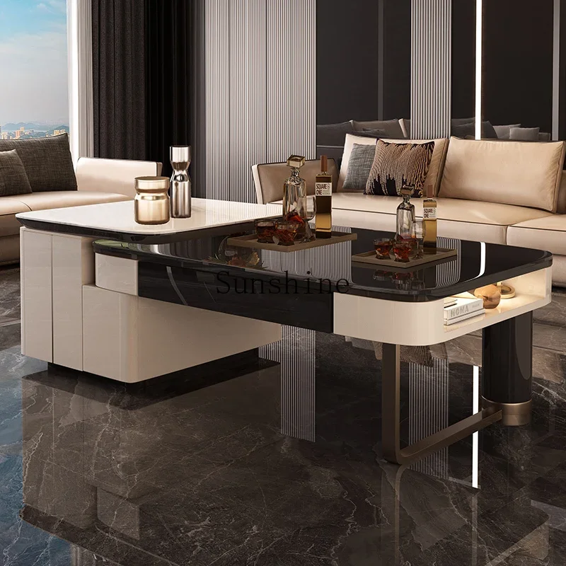 

Light luxury modern high-end living room Italian-style household kung fu tea table kettle integrated FT